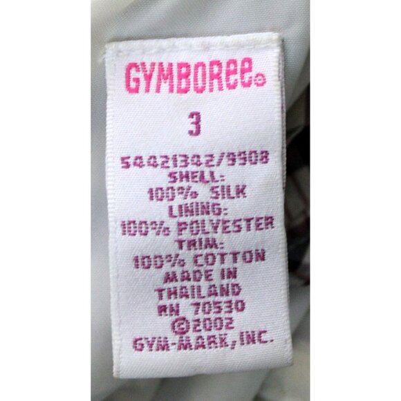 2003 Gymboree Holiday Magic Plaid Silk Dress sz 3 5 Rose Bow Lined Formal White - Picture 7 of 8